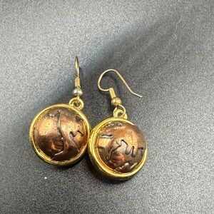 The Limited Heavy Round Brass Color Earrings Gold and Brass Color Jewelry